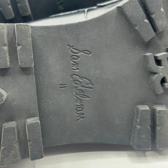 SAM EDELMAN Laurs Chunky Lug Sole Loafers Patent Leather Black Sz 11 - Picture 8 of 9